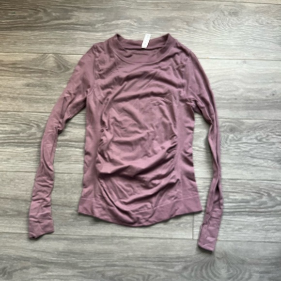 Athleta Tops - Athleta Mauve Purple Long Sleeve Fitted Tight Bodycon Yoga Workout Top Size M